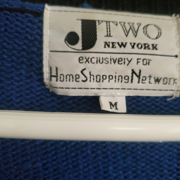 Vintage mixed print button down cardigan sweater, size medium JTWO NEW YORK - Picture 9 of 9